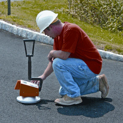 Testing asphalt with TransTech's PQI 301: Additives in warm mix can create testing challenges, says TransTech System's president and CEO David Apkarian.