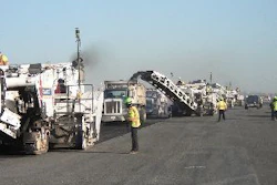 By using Topcon GPS, Intercounty Paving Associates was able to simultaneously operate five Roadtec RX-900 milling machines to speed production at the John F. Kennedy Airport. This would have been impossible using conventional techniques.