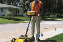 Vermeer's GPR features a control unit and a 400-MHz antenna situated on a small, four-wheel cart.