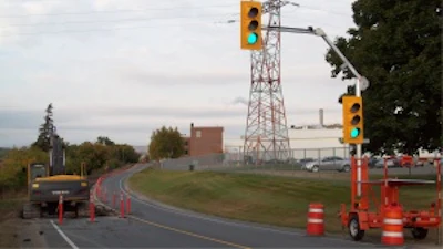 Portable Traffic Signals integrated with other signals are used on road and bridge construction projects throughout North America.