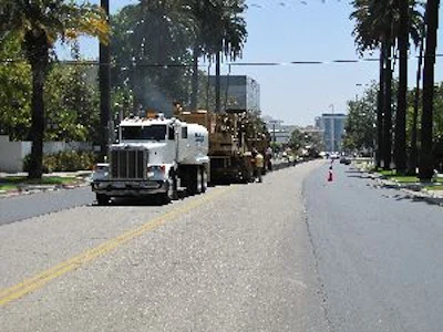 Pavement Recycling Systems and Sully Miller Contracting worked together to complete the repair and repaving of 1.3 million square feet of roads for the City of Beverly Hills in eight days in August 2010.