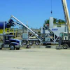 Mobile concrete batch plant with a 60 ton cement bin