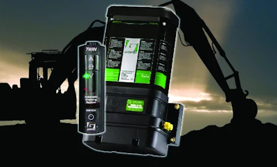 Twin Heavy Duty greasing system with in-cab display to display systems' operational performance