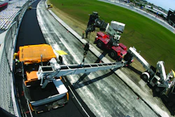 When completed, approximately 50,000 tons of mix produced at the track with a portable plant will be used to construct the new track, which must be completed by Jan. 1 to allow enough time for tire testing and preparations for the 2011 running of the Daytona 500 in February.