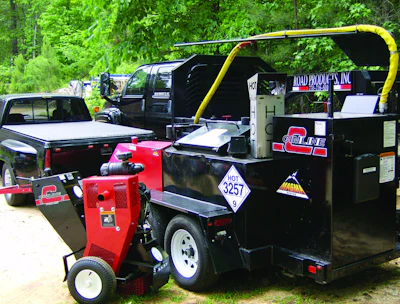Road Products, Inc., Fayetteville, GA, rents large hot applied crack sealing machines. Before renting, contractors are required to have a special insurance and declare if they are familiar with the equipment.