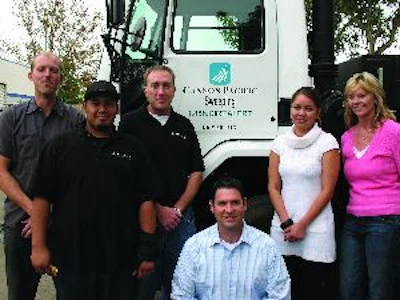 Lee Miller (kneeling) and the crew of Cannon Pacific Services, San Marcos, CA.