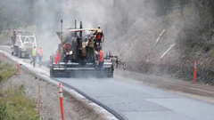 The hot mix asphalt produces smoke behind the paver while the warm mix asphalt is smoke free.