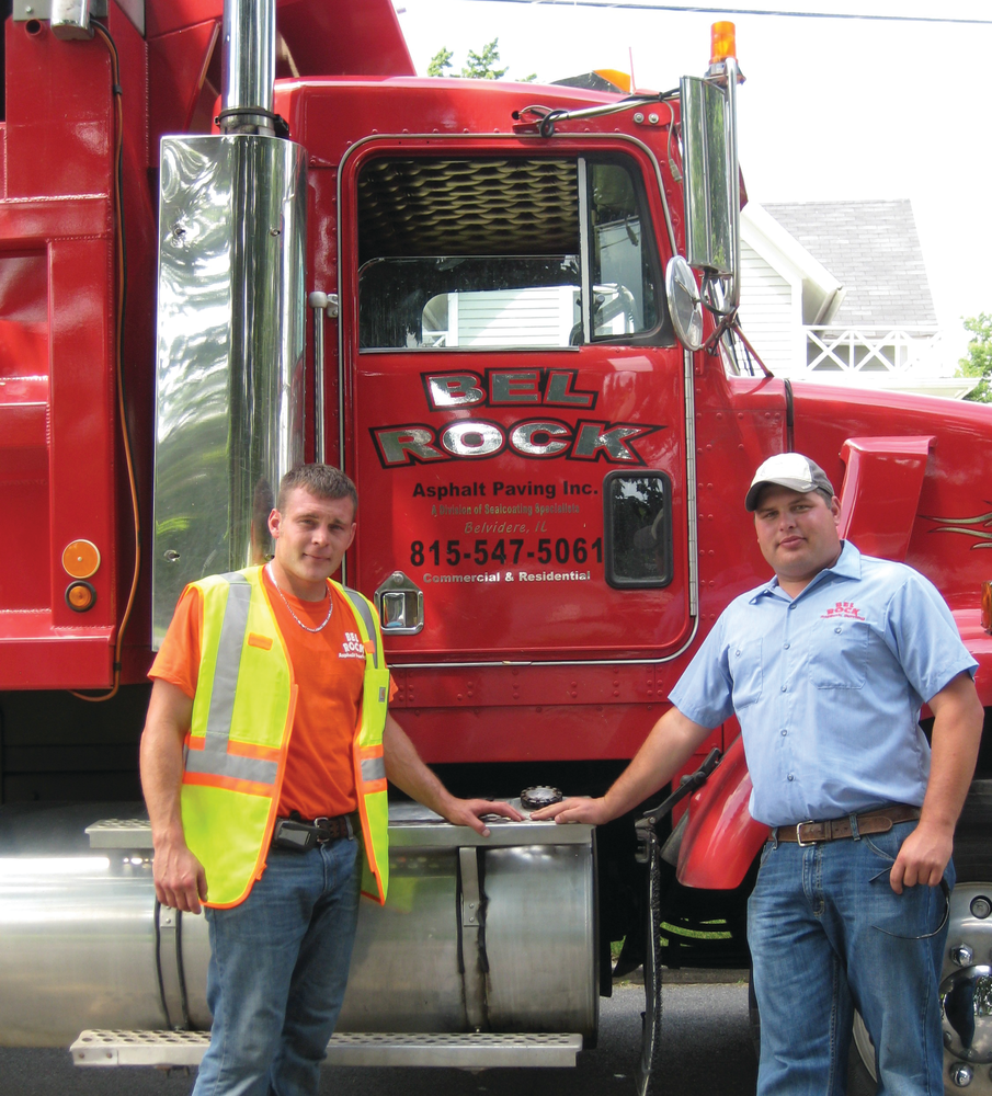 Kelly Farina (right) and Perry Michaud (left) started Bel Rock Asphalt Paving Inc. in 2004 as a paving division of Farina's existing sealcoating business.