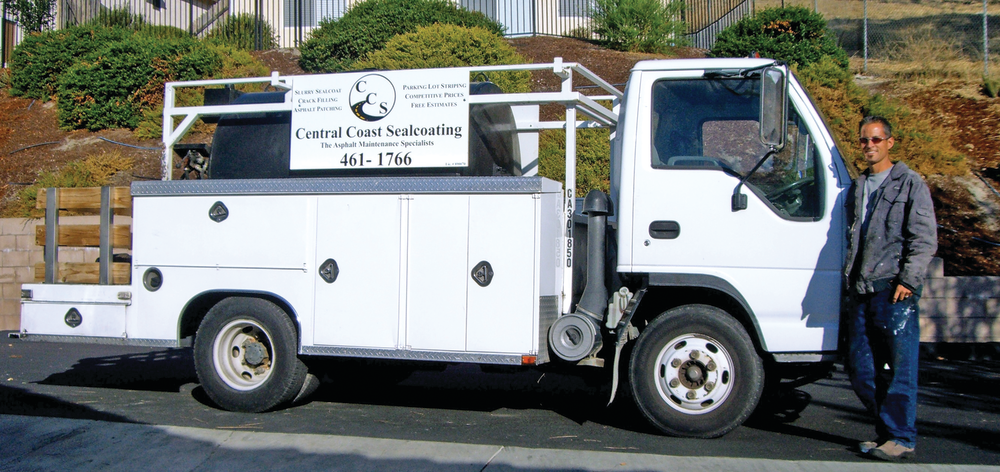 Michael Ahart, owner of Central Coast Sealcoating, completes work from San Miguel to Lompoc, CA.