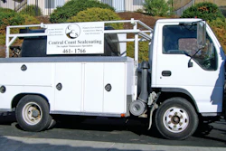 Michael Ahart, owner of Central Coast Sealcoating, completes work from San Miguel to Lompoc, CA.
