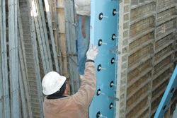 Buildings constructed with insulated concrete walls, like this one using the Thermomass insulation system in conjunction with removable form panels, can save energy costs