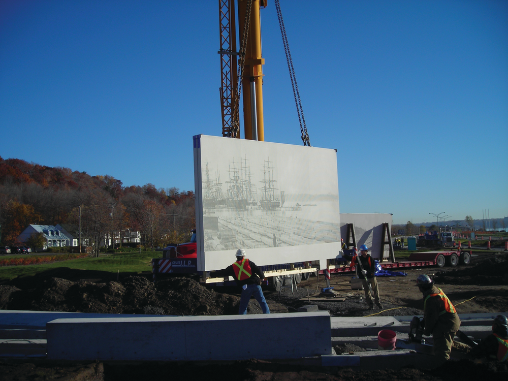 Tremca Group handled both creating the engraved, precast concrete panels and the installation on site.