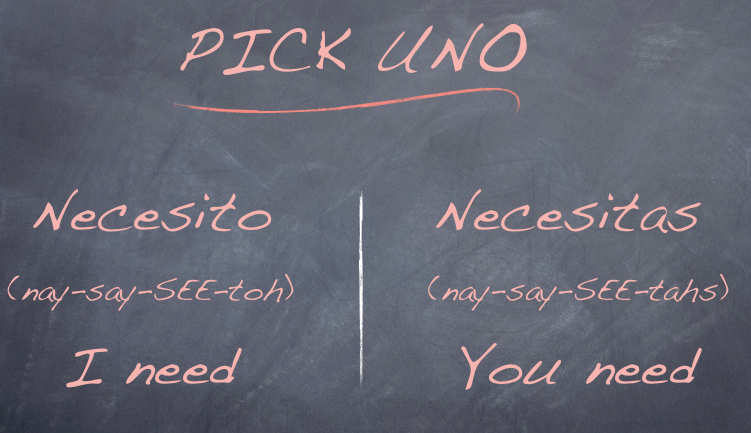 To create a Spanish sentence, start by choosing the verb.