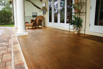 Foot and vehicular traffic and water exposure are considerations a contractor must take when choosing a sealer for outdoor decorative concrete.