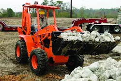 When sizing a loader bucket, take into account the density of the material you're trying to move.