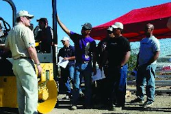 A variety of training programs are available to help roller operators fully understand machine functions, as well as how to avoid common mistakes during operation. Shown is a class at Volvo's Road Institute.