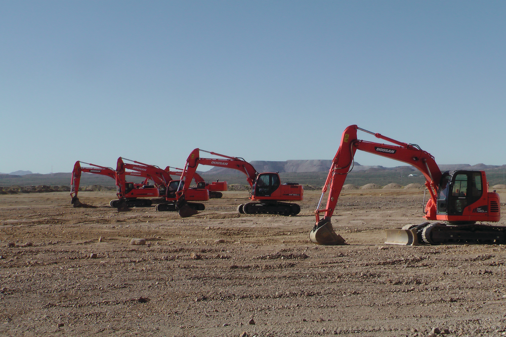 Some of the Doosan excavators I had the opportunity to operate while at the Doosan Real Operation Center.
