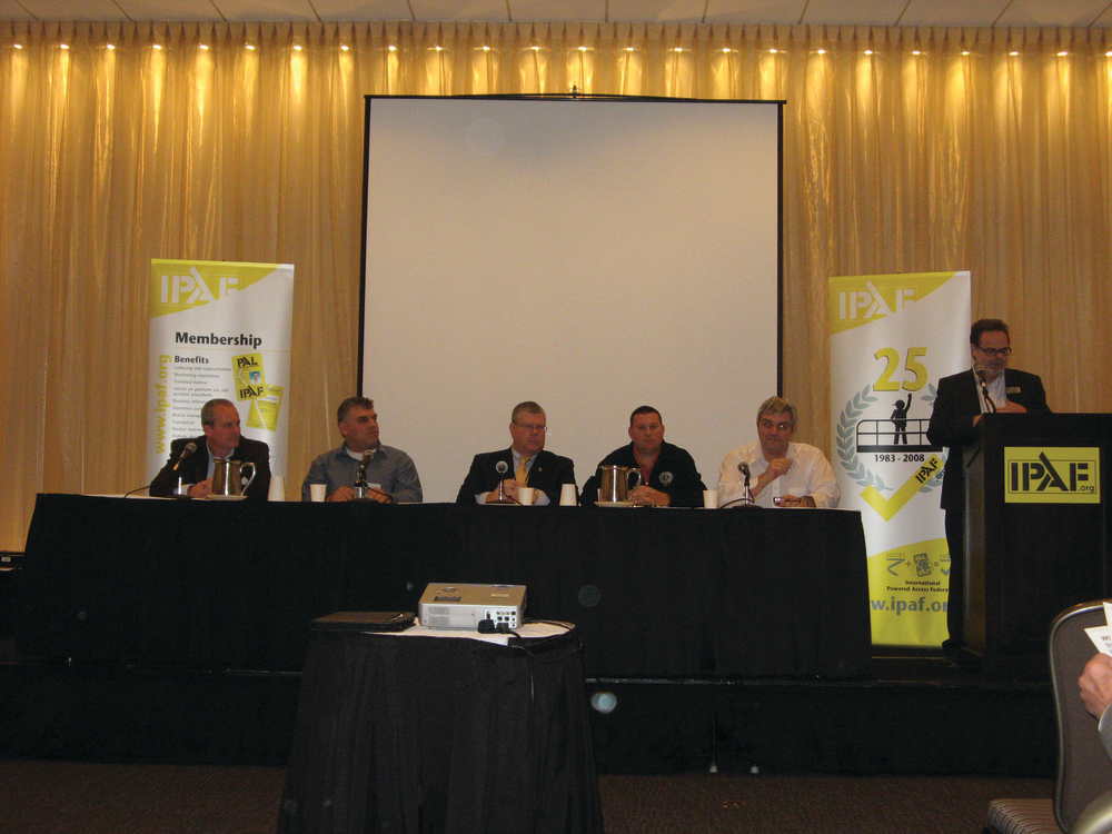 The IPAF Convention culminated in a panel discussion among representatives from rental companies, contractors, manufacturers and safety professionals.