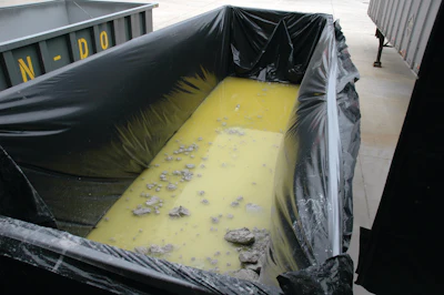 Natural gravitation methods of slurry separation simply allow natural separation of the water and particulate in holding containers such as 55-gallon drums, lined dumpsters, sediment tanks, filter boxes and weir systems.