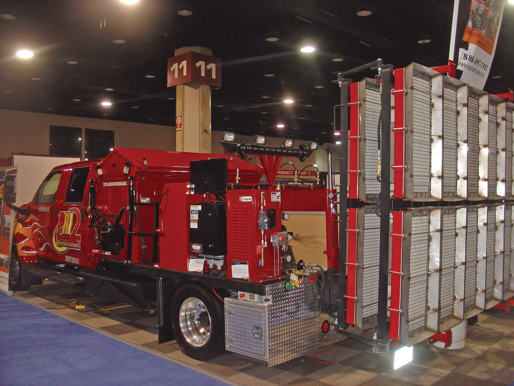 Heat Design Equipment's Patcher Truck Model P1000-2 features ten 75,000 BTU high-intensity infrared heaters.