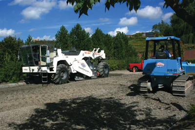 Parking lots pose a challenge for FDR projects because of the size of the work area versus the equipment size.