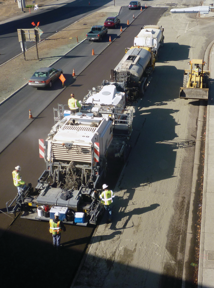 The cold foam in-place recycling method was used by FMG during the Monterey Road project for the City of San Jose.