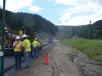 Approximately 32,965 tons of asphalt was used to complete the project, and Lafarge used a SX75 58-28 virgin mix.