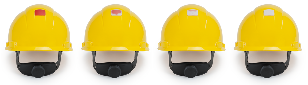 The Uvicator smart sensor changes color from red to white as the hard hat is exposed to ultraviolet (UV) light, alerting the wearer when it’s time to take the hard hat out of service.