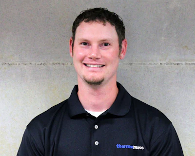 Garett Burkhart, product development technician with Thermomass.