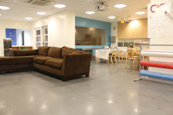 The finished basement floor was a charcoal gray color and polished to an 800 resin.