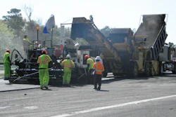 The first lifts of new asphalt were staggered and then the Millimeter GPS+ was used for joint-matching. Banks Construction saved an estimated $70,000 on milling and paving by using the automated grade control system on the project.