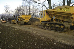The Morooka 3300 carrier equipped with a Stone Slinger body enables AVERTEX Utility Solutions to deliver high levels of productivity.