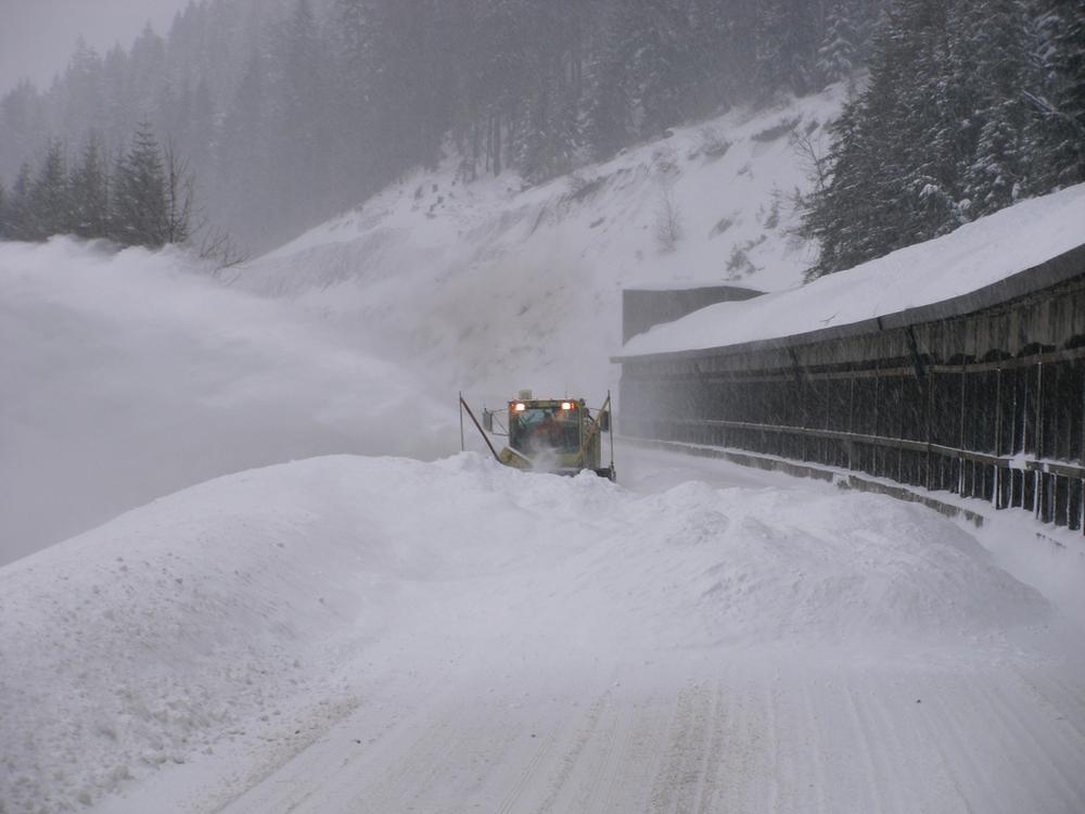 Replacing I-90 snowshed with bridges will cost slightly less than building expanded snowsheds, and reduce necessary avalanche control work (seen here).
