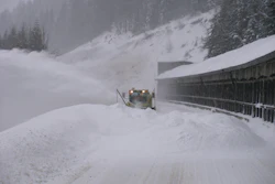 Replacing I-90 snowshed with bridges will cost slightly less than building expanded snowsheds, and reduce necessary avalanche control work (seen here).