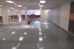 Artistic Surfaces placed and polished 3,500 square feet of concrete overlay for a J.C. Penney rehab project.