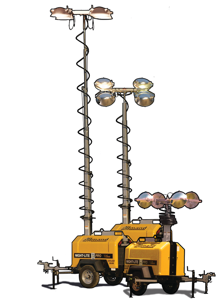 Vertical only light tower designs simplify setup and allow the lights to be properly positioned while the tower is retracted. This makes setup in this particular instance more efficient than standard lay down, manual winch towers.