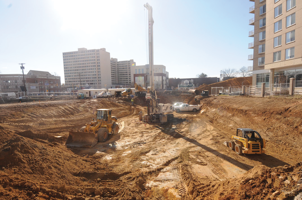 Costello Construction executes preliminary site work on the Silver Spring Library, which broke ground in early 2013.