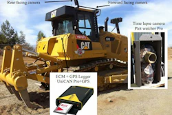 Cat D7E in the UC Riverside study equipped with activity-measuring devices to establish common duty cycles.