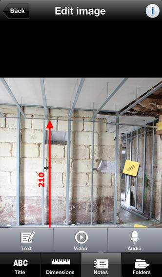 With the site measuring camera, app users can input measured values directly into a picture marking specifics such as connections and ventilation.