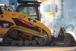 Chipley Company has three high-flow asphalt milling attachments that enable its track loaders to do prep work in parking lots and repair and maintenance of other paved surfaces.