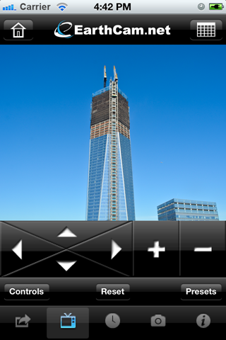 EarthCam mobile app CAN view and control their private video cameras from anywhere in real-time over WiFi, 4G, and 3G.