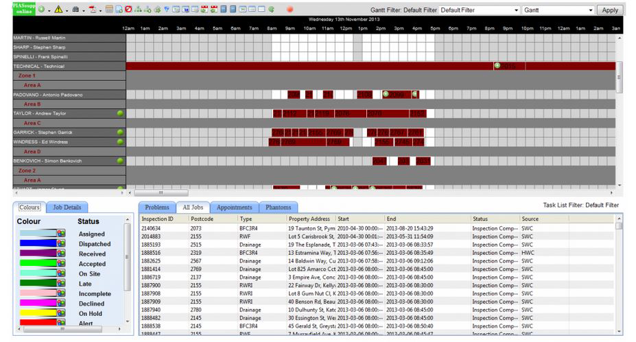 Retriever Schedule provides an overall view of all workers onsite from the subcontractors used including work currently allocated to them.