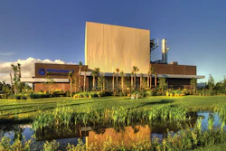 Insulated tilt-up concrete panels were used to construction the test hall, which is used for igniting fires and extinguishing them with state-of-the-art fire suppression technology.