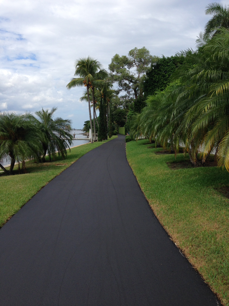 A stretch of the newly sealcoated Lake Trail on Palm Beach Island.