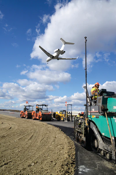 Intercounty Paving Associates will have placed more than 250,000 tons of asphalt by the end of the year at Stewart International Airport.