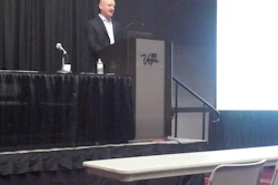 Ken Vallens, vice president product development/engineering sales at CTS speaking about concrete sustainability at World of Concrete 2014.