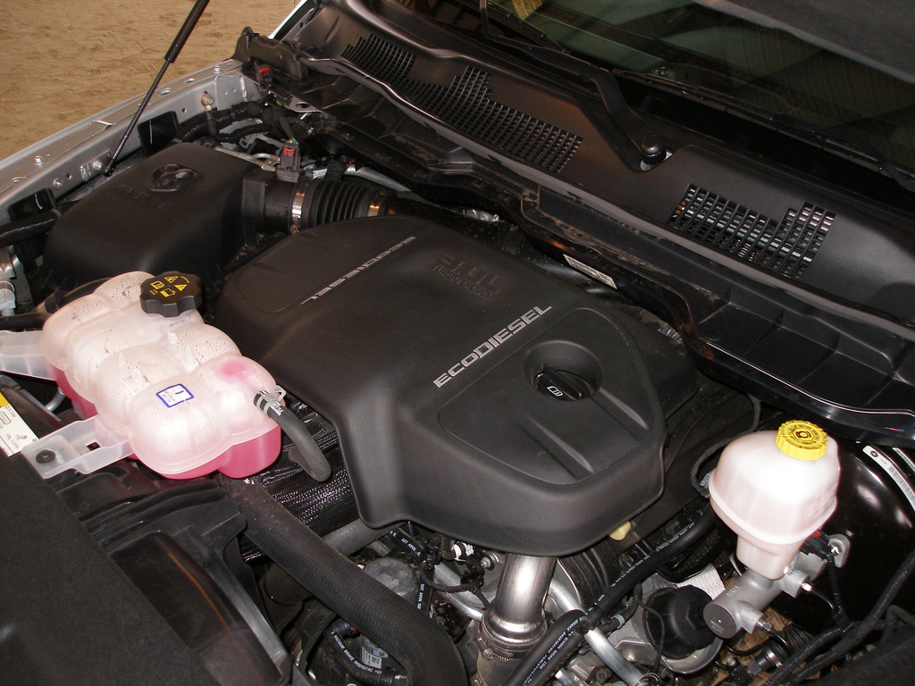 The EcoDiesel's 420 ft. lb. of torque just beats the HEMI's 410 ft. lb., and the 4x4 diesel's combined fuel economy rating is 29 percent better than the 4x4 HEMI's (on mid-grade gasoline).