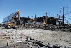 Geppert Bros. assisted firefighters over Labor Day weekend 2013 when a blaze destroyed a 300,000-sq.-ft. food-distribution warehouse outside Philadelphia. The demolition contractor hauled away 300 truckloads of spoiled food and debris in the weeks that followed.