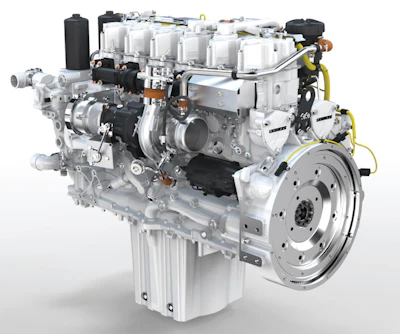 There are many different technologies available. This Liebherr Tier 4 Final engines use selective catalytic reduction (SCR) only, a technology that makes particulate filters unnecessary.