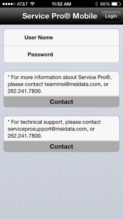 The Service Pro Mobile app includes paperless service management capabilities for field service technicians.